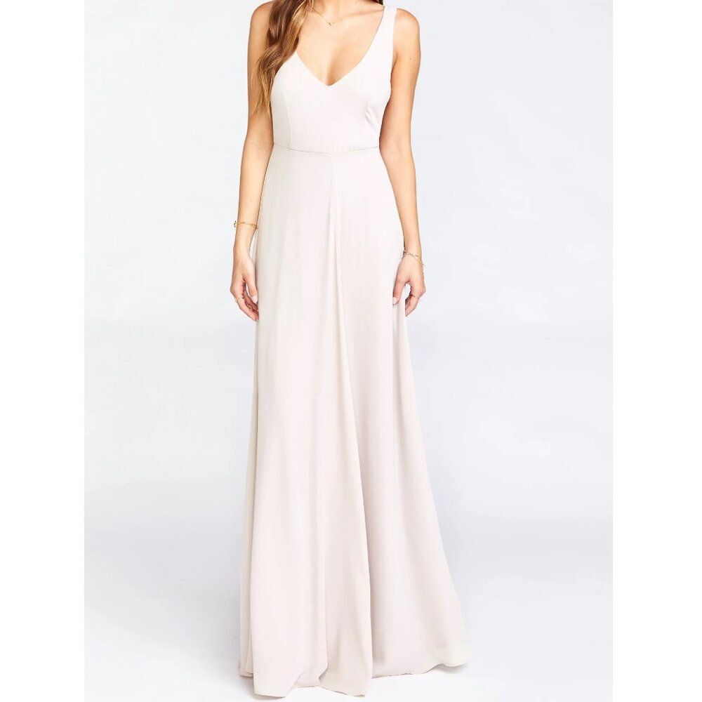 Show Me Your MuMu Jenn Maxi V Neck Bridesmaid Dress Show Me The Ring Crisp M